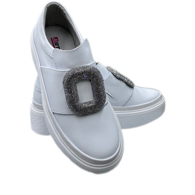 Bílé kožené boty na platformě Artiker