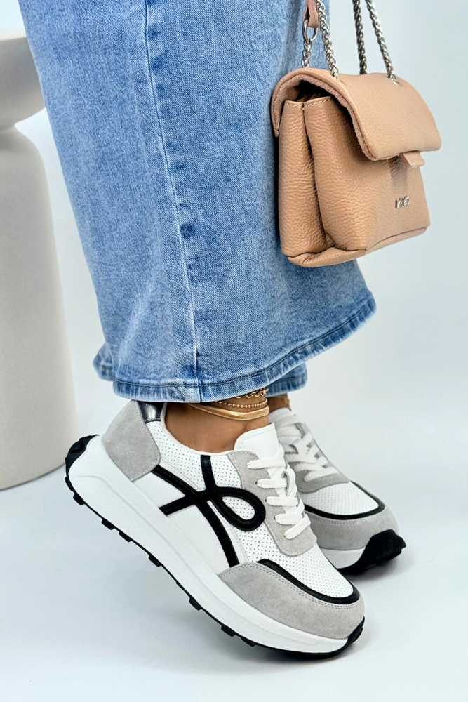 Modré prolamované kožené ploché boty