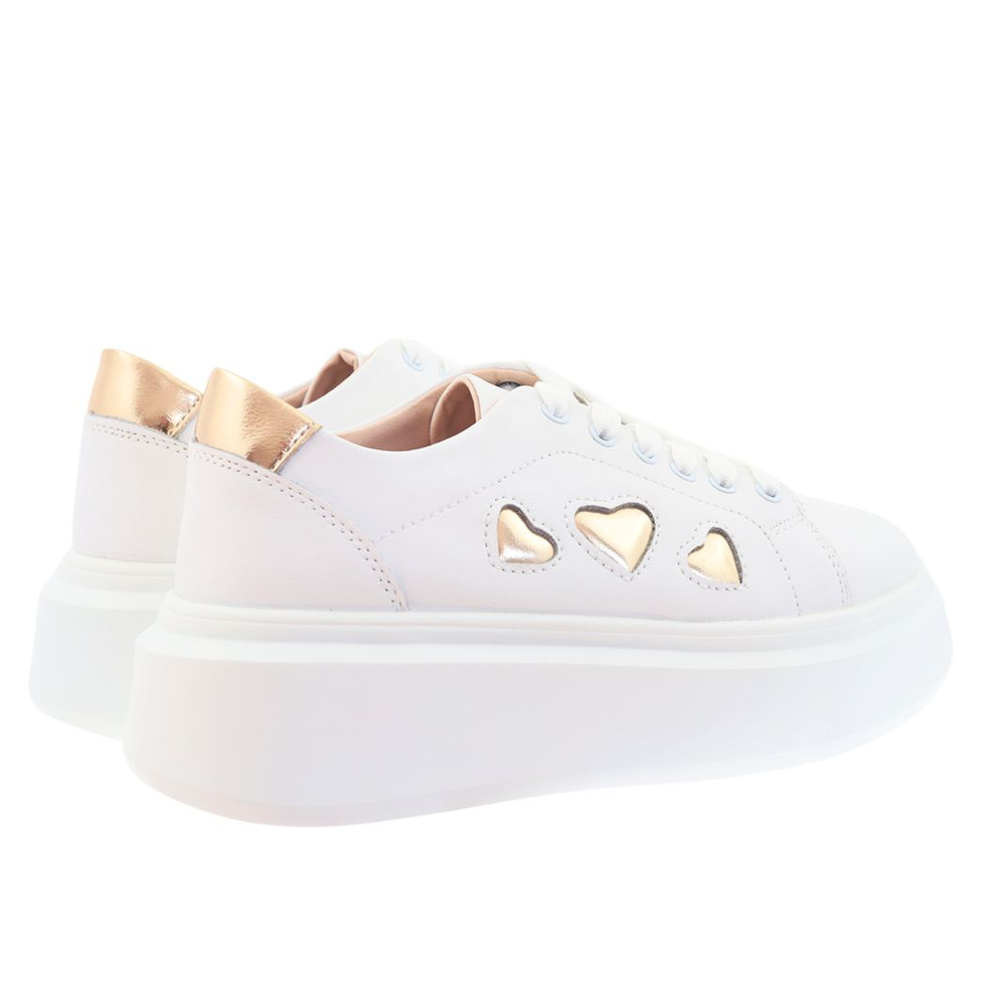 Bílé a zlaté kožené boty na platformě Artiker