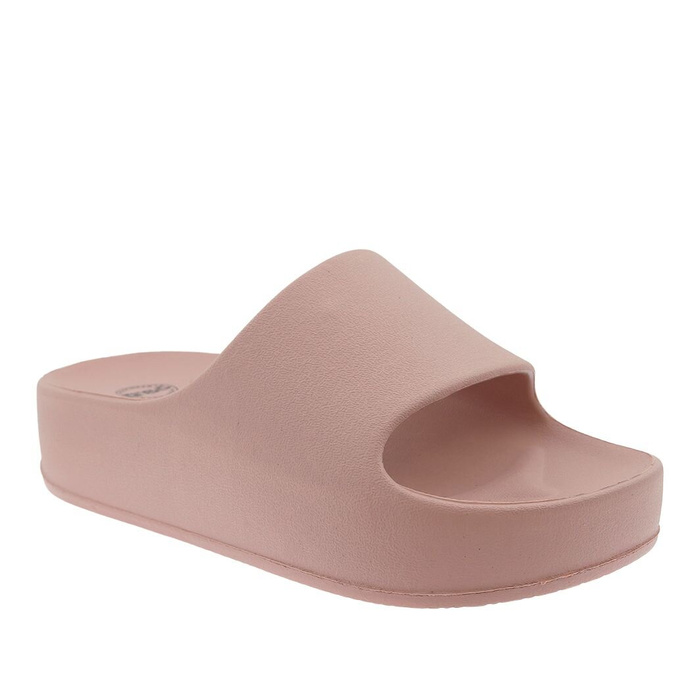 Světle růžové žabky pro mládež se silnou podrážkou