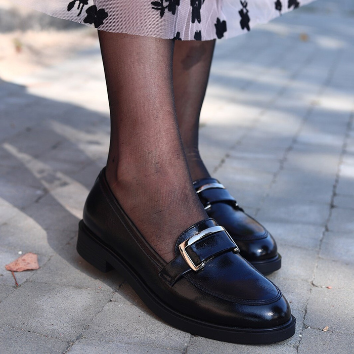 Černé lakované mokasíny Arka bioeco