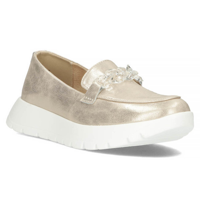 Zlaté kožené boty s křišťály Filippo