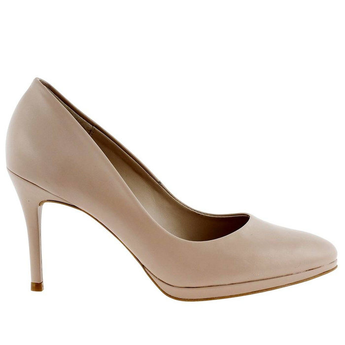 Elegantní vysoké podpatky Ryłko z přírodní béžové kůže