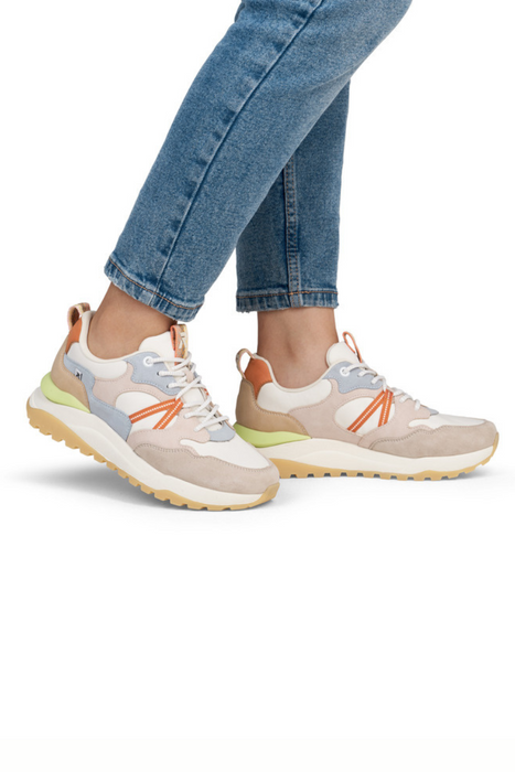 Vícebarevné šněrovací kožené tenisky Rieker