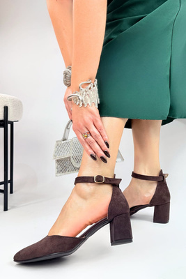 Černé semišové lodičky s blokem Dantex