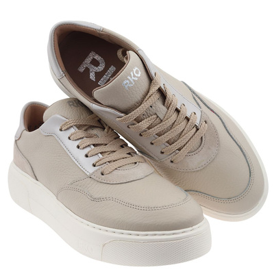 Béžové kožené boty 0RRS6_X__7THF Ryłko