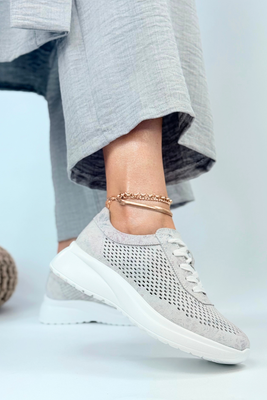 Modré prolamované kožené ploché boty