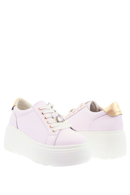 Kožené bílé boty na platformě