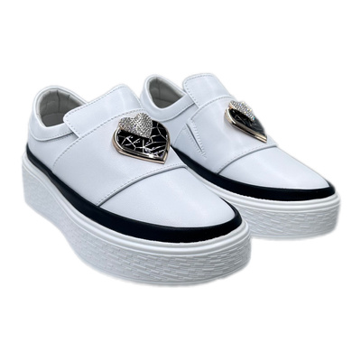 Černobílé kožené boty na platformě Artiker