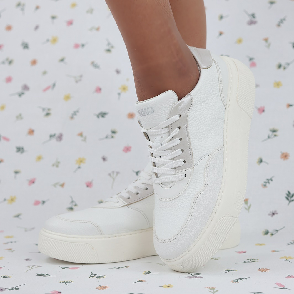 Bílé kožené boty 0RRS6_X__6THF Ryłko