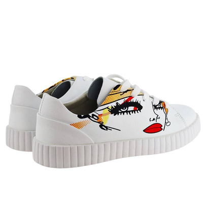 Bílé dámské šněrovací boty z přírodní kůže Artiker