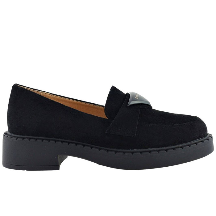 Dámské semišové mokasíny v černé barvě Potocki