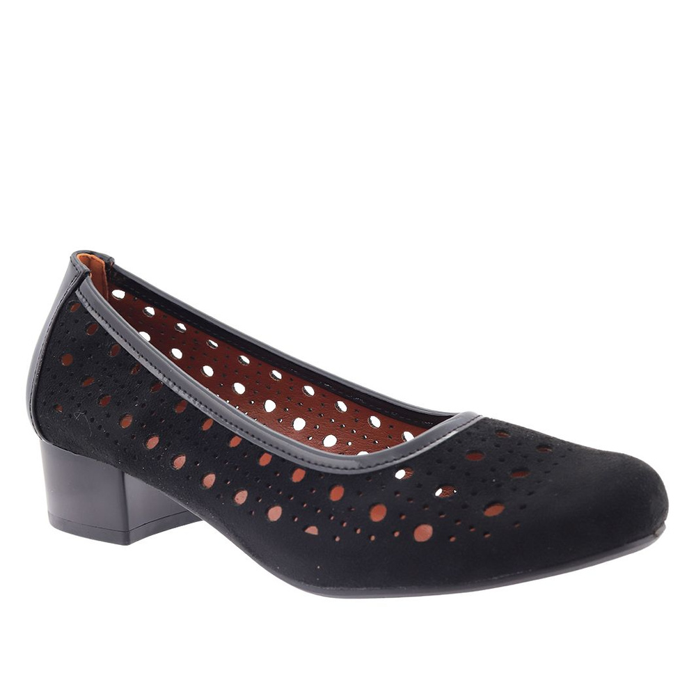 Černé semišové prolamované lodičky