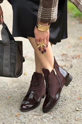 Černé kotníkové boty Potocki s ozdobným podpatkem