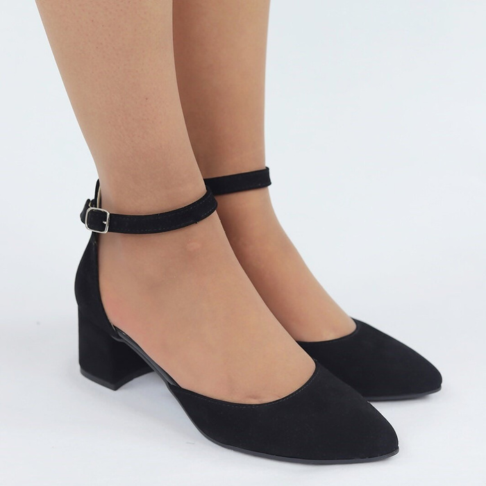 Černé semišové lodičky s blokem Dantex