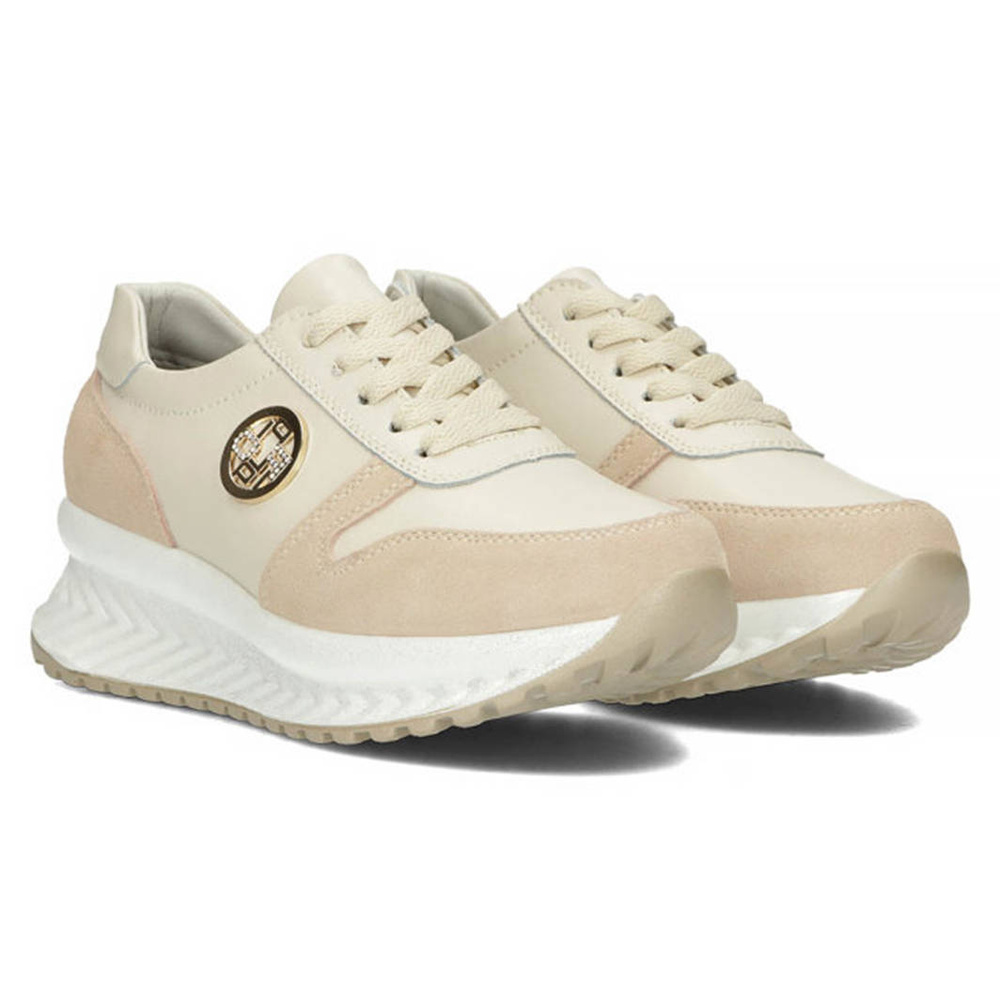 Dámské tenisky z přírodní kůže béžové barvy Filippo