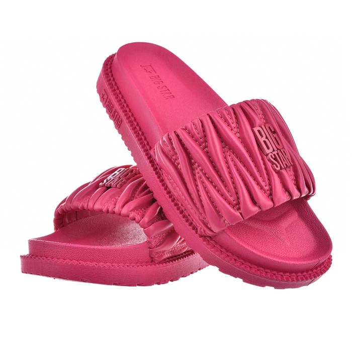 Fuchsiové žabky Big Star s nařaseným svrškem