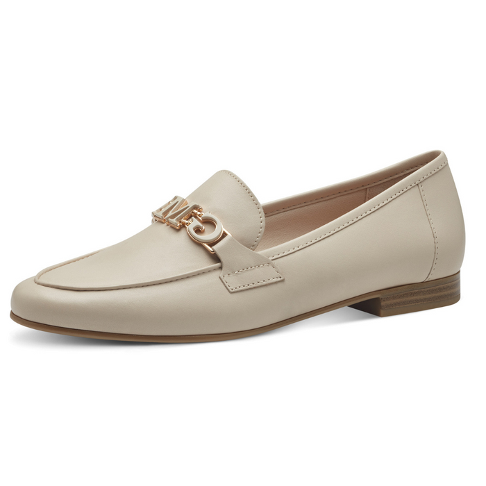 Krémové kožené mokasíny od Marco Tozzi