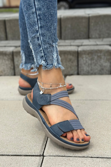 Sandály Rieker 64870-14, tmavě modrá