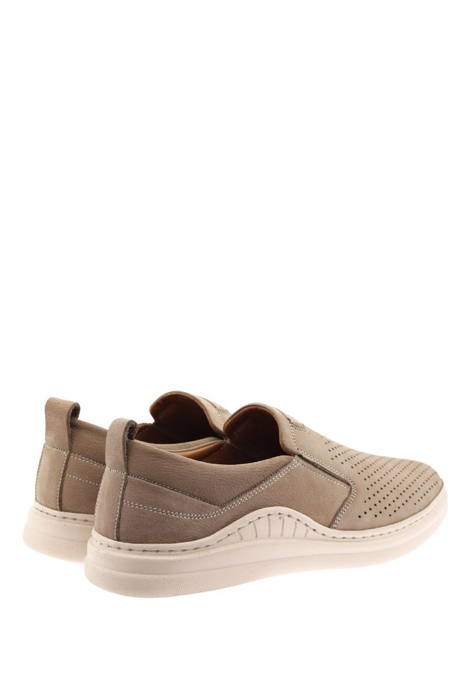 Pánské perforované kožené boty béžové barvy