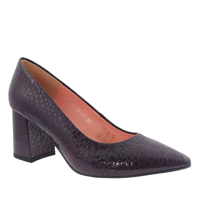 Vínové lakované lodičky na podpatku Baldaccini