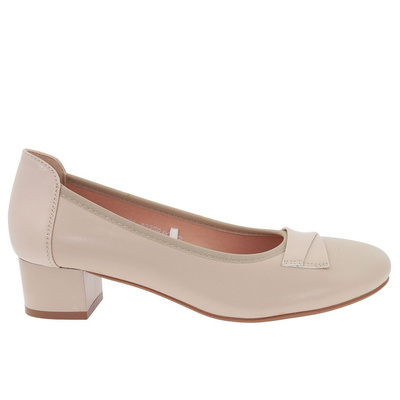 Béžové lodičky s blokem Potocki