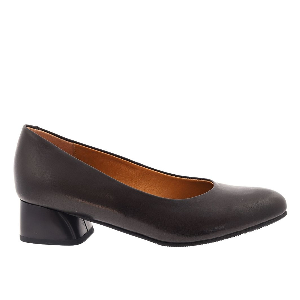 Šedé kožené lodičky s blokem Darex