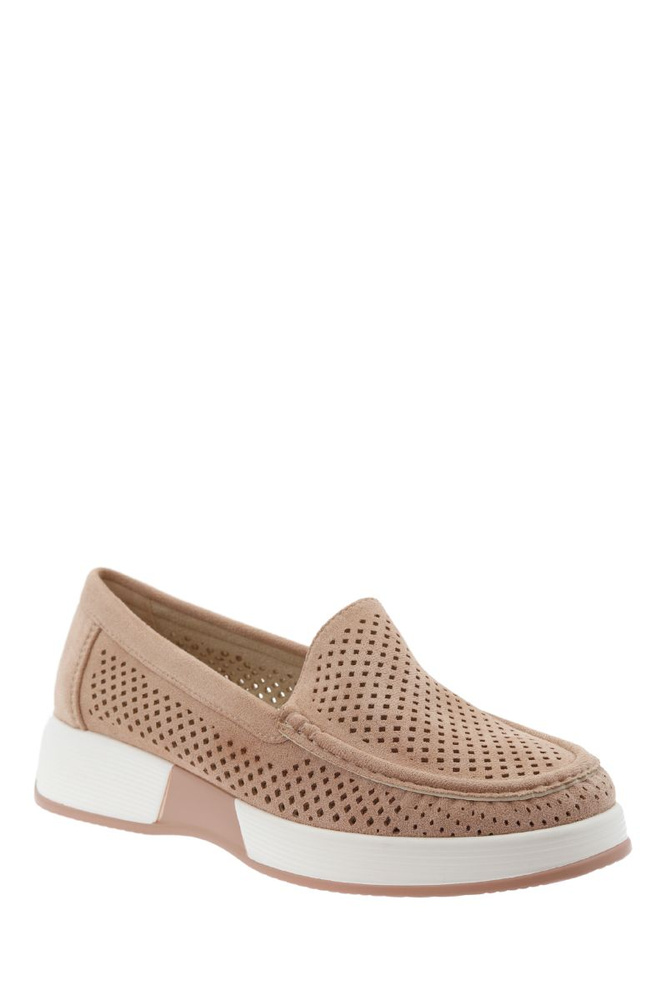 Nahé nazouvací boty z perforovaného semiše