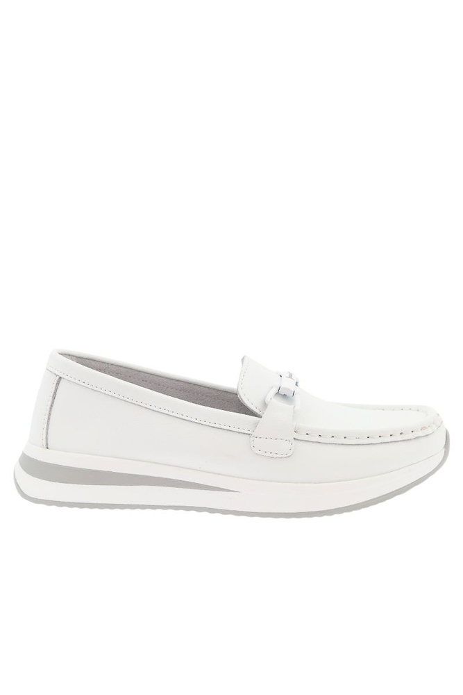 Kožené, bílé, nazouvací boty s platformou