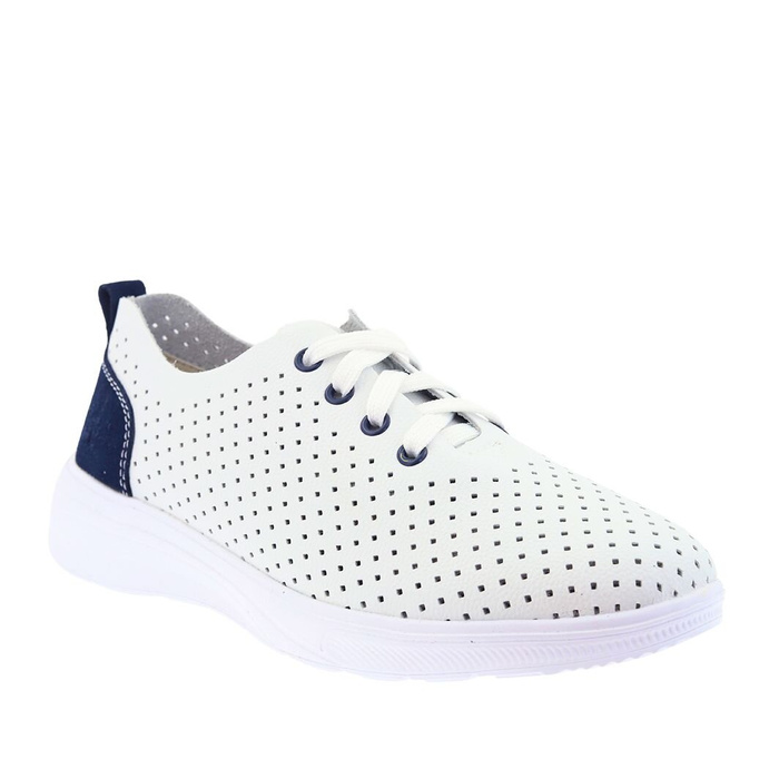 Dámské bílé prolamované kožené boty Artiker