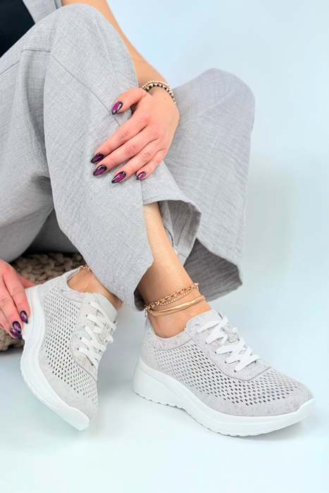 Modré prolamované kožené ploché boty