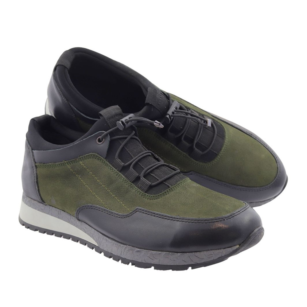Pánská šněrovací sportovní obuv v khaki barvě