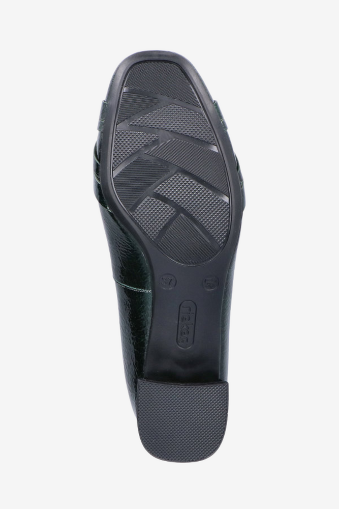 Béžové děrované lodičky s blokem Rieker