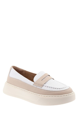 Dámské béžové a černé boty na silné platformě