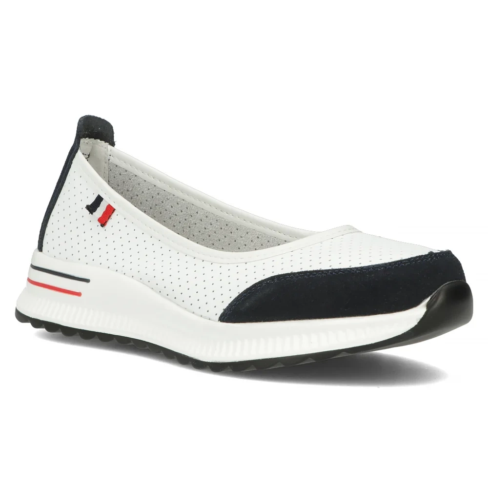 Prolamované bílé a tmavě modré kožené boty na platformě Filippo