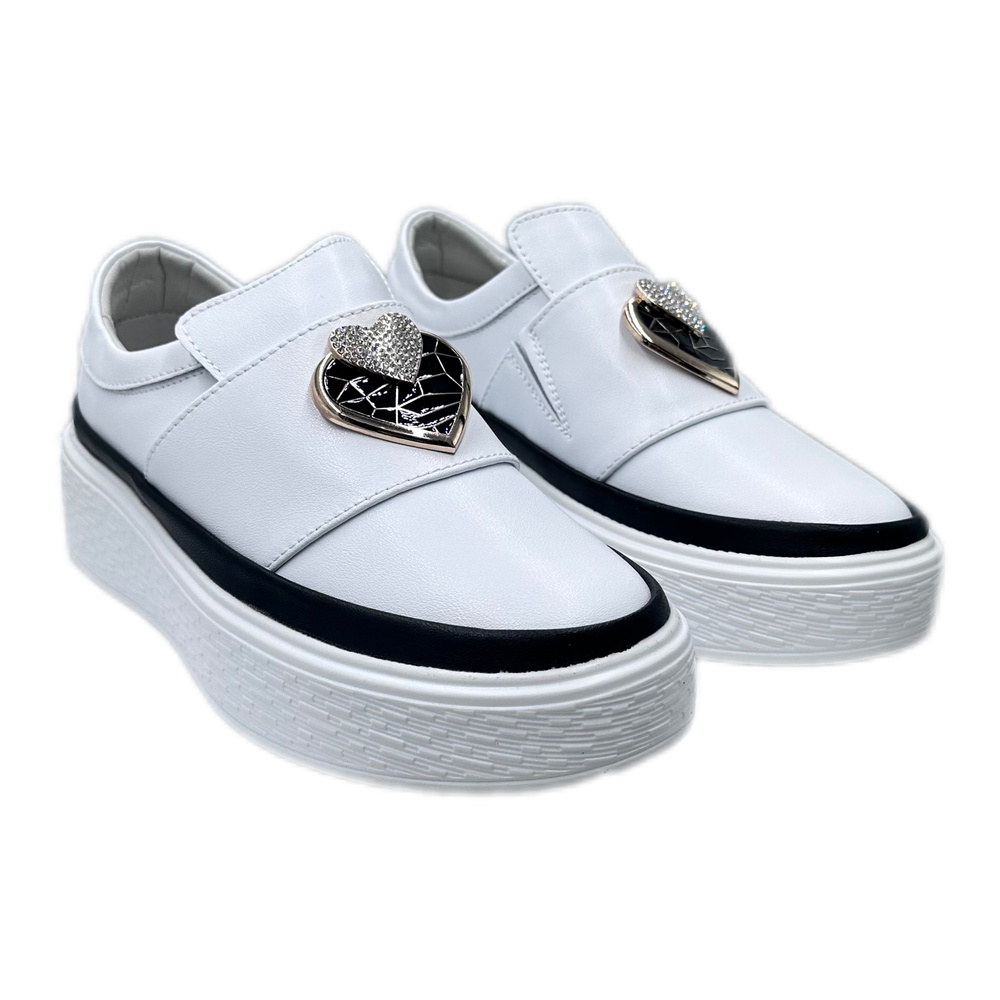 Černobílé kožené boty na platformě Artiker