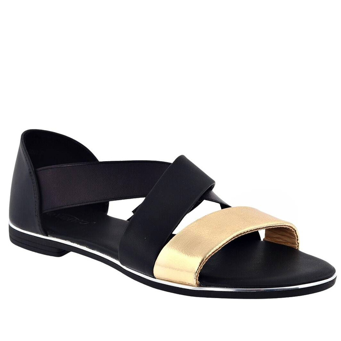 Černé ploché dámské sandály Evento