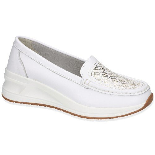 Bílé a zlaté kožené boty na klínku značky Artiker