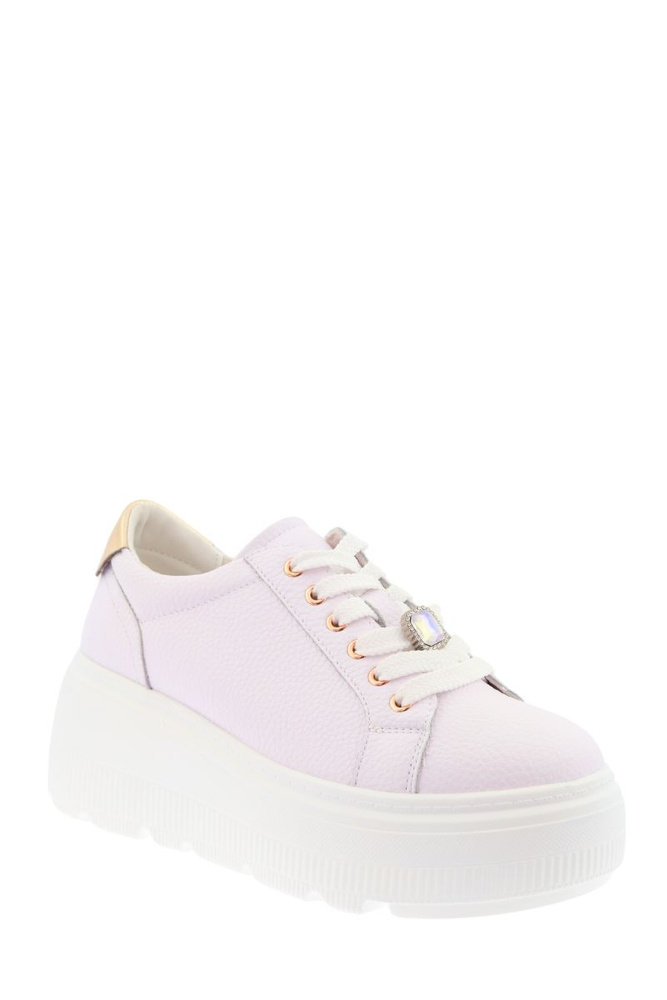 Kožené bílé boty na platformě