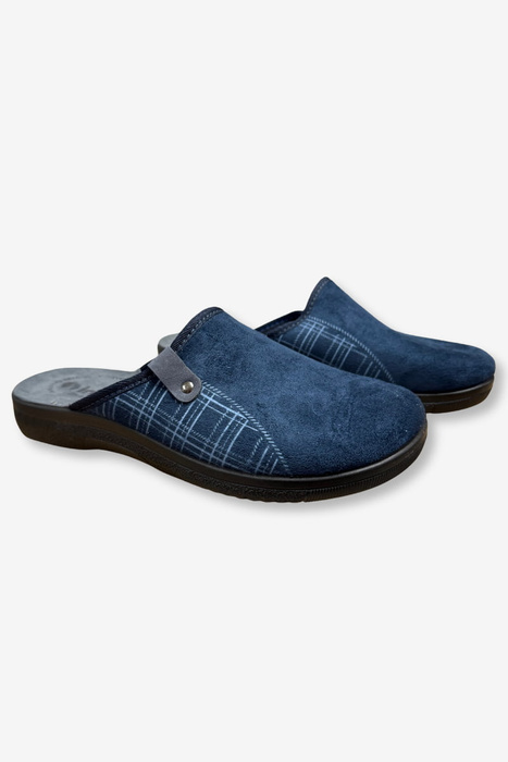 Pánské hnědé sálové pantofle nazouváky potažené polským povrchem