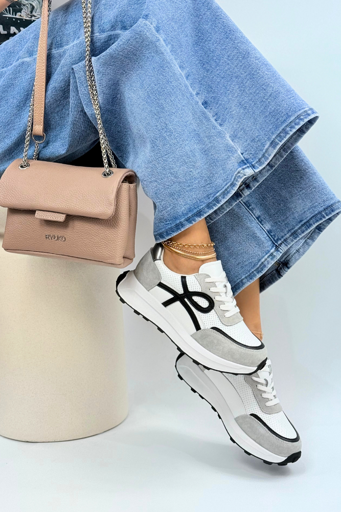 Modré prolamované kožené ploché boty