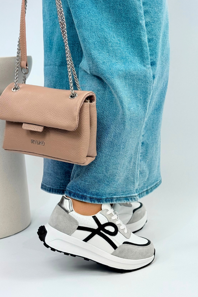 Modré prolamované kožené ploché boty