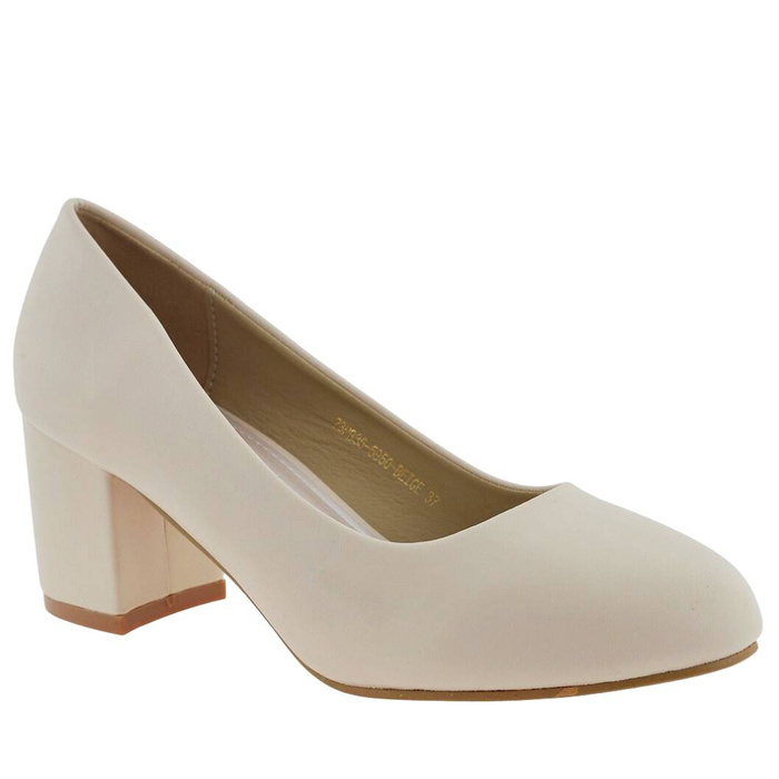 Béžové lodičky z ekologické kůže na vysokém podpatku Evento