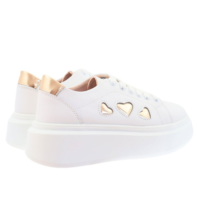 Bílé a zlaté kožené boty na platformě Artiker