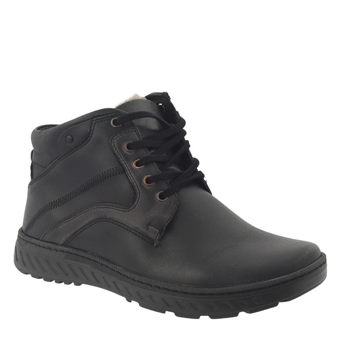 Černé kožené pánské kotníkové boty Joker