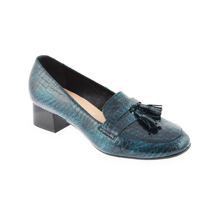 Arka 6277 zelené mokasíny na vysokém podpatku