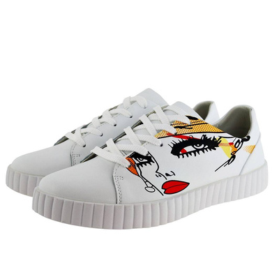 Bílé dámské šněrovací boty z přírodní kůže Artiker