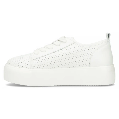 Bílé kožené tenisky na silné platformě Filippo