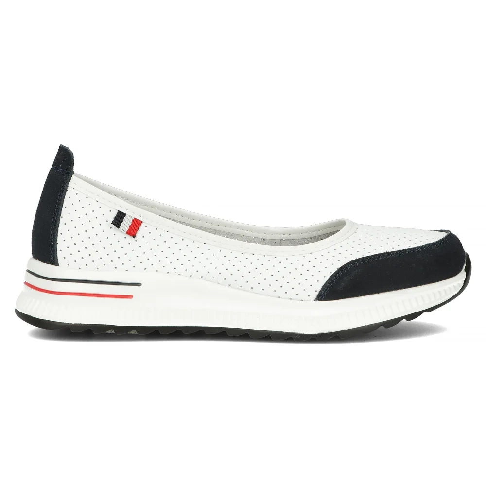 Prolamované bílé a tmavě modré kožené boty na platformě Filippo