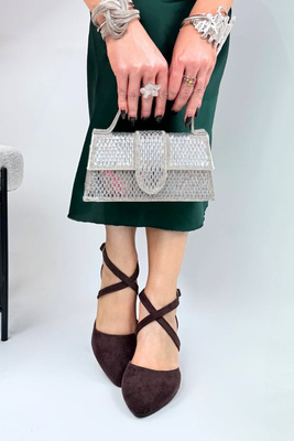 Černé semišové lodičky na vysokém podpatku